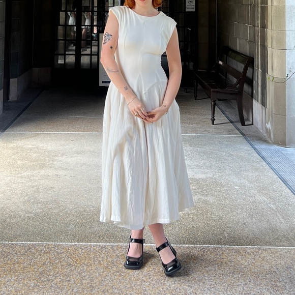 free people ryo drop waist cotton midi dress - Picture 5 of 5